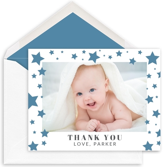 Star Border Folded Photo Note Cards